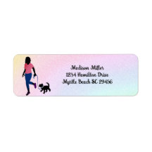 Marche pour chien arc-en-ciel / Étiquette de retou