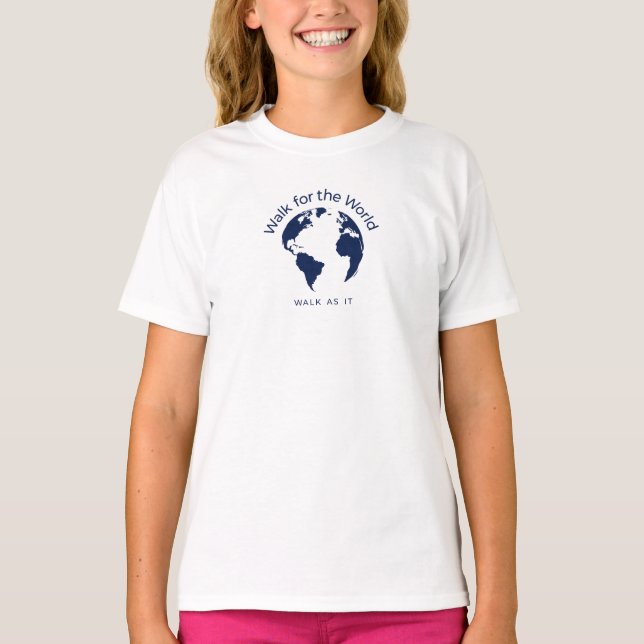 Marche Pour Le Monde T-Shirt - Filles Blanches (Devant)