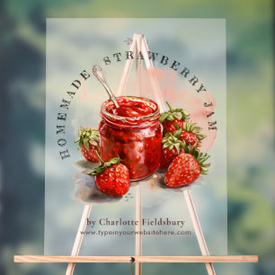 Marché rustique de confiture de fraises maison