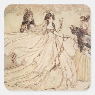 Märchen aus alter Zeit, Aschenputtel von Arthur Ra Quadratischer Aufkleber