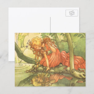 Märchen aus alter Zeit, Froschkönig Prinzessin am Postkarte