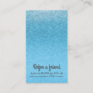 Märchen Blau Glitter Glam Funkel Chic Glitzy Empfehlungskarte