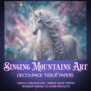 Märchen Einhorn & Galaxy Craft Decoupage Seidenpapier
