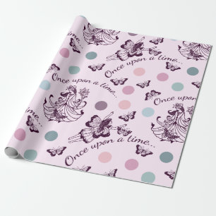 Märchen Es war einmal mit Schmetterlingen Geschenkpapier