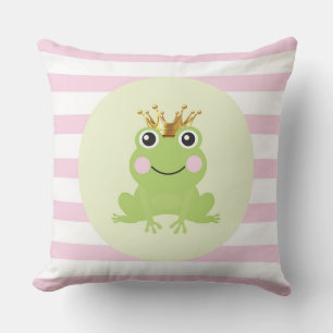 Märchen-Fantasy-Froschkönig Rosa Streifen Kissen