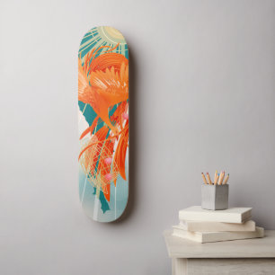Märchen-Feuerbird-Goldkäfig-Illustration Skateboard