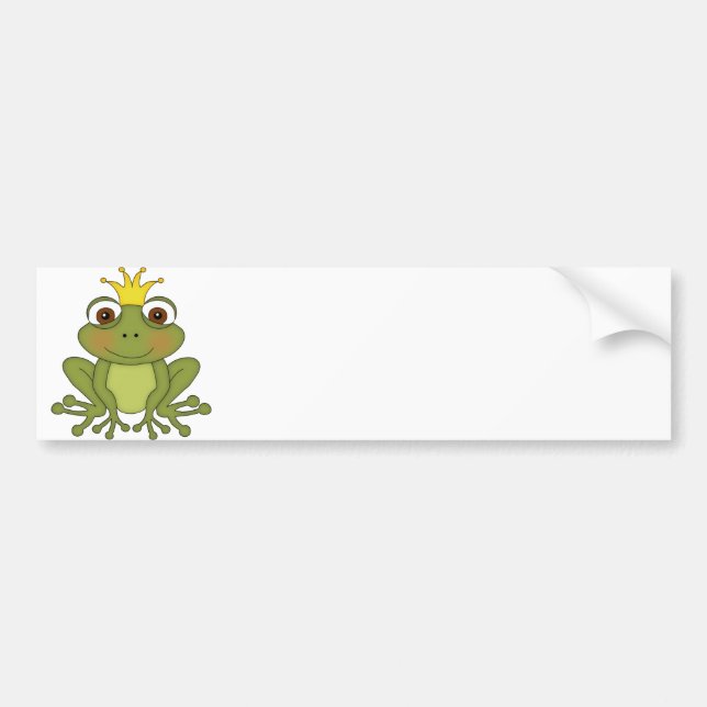 Märchen-Frosch-Prinz mit Krone Autoaufkleber (Vorne)