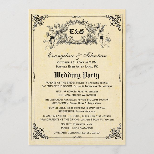 Märchen-Geschichtenbuch-Hochzeitsprogramme Programm (Vorderseite)