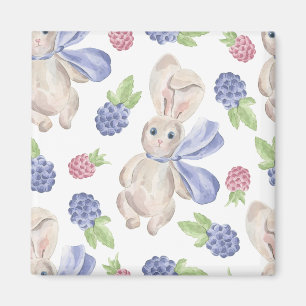 Märchen-Häschen mit Blumenmuster Magnet
