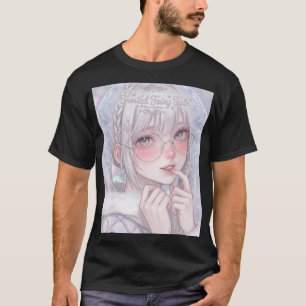 Märchen im Frost: Ästhetisches Mädchen mit silbern T-Shirt