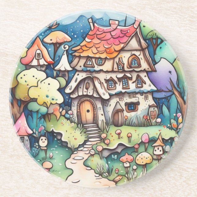 Märchen im Märchenland Getränkeuntersetzer (Vorne)