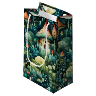 Märchen in Fairyland Mushroom House Green Orange Kleine Geschenktüte