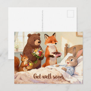 Märchen - Krankes Tier zu Hause mit Besuchern 1 Postkarte