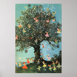 Märchen Kunst Druck Verzauberter Wald Tanz Poster