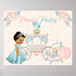 Märchen-Kutsche Prinzessin Personalisiertes Kinder Poster