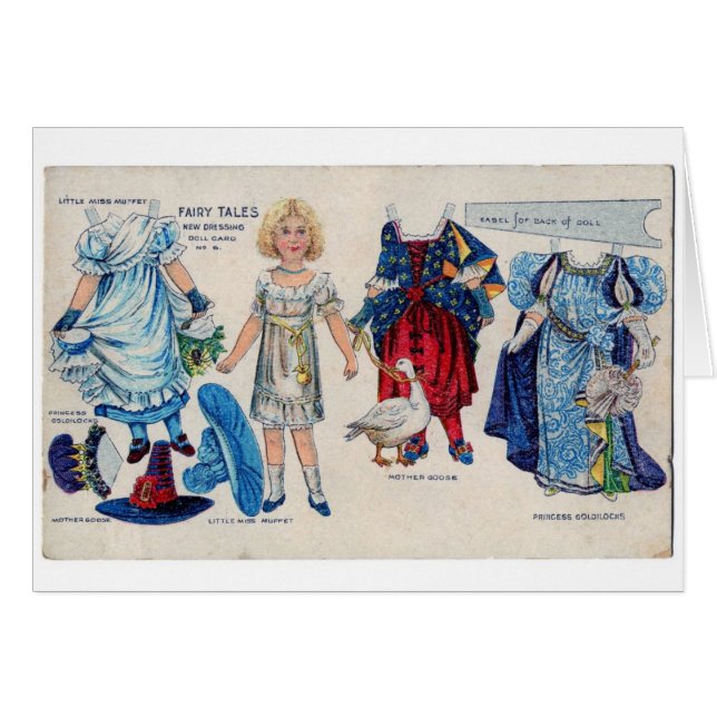 Märchen-Mädchen-Papier-Puppen-Karte (Vorderseite (Horizontal))