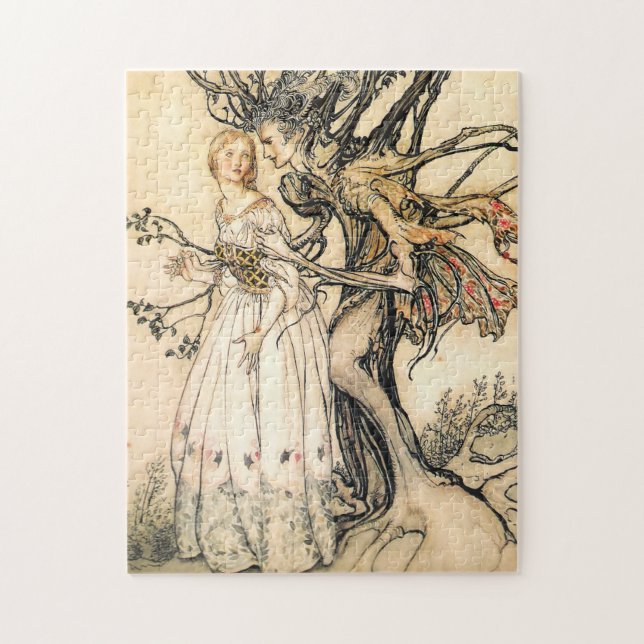 Märchen-Prinzessin-und Baum-Elf-Puzzlespiel (Vertikal)