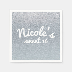 Märchen-Silber-Glitter-Funkel-Partygeschenk Glamou Serviette