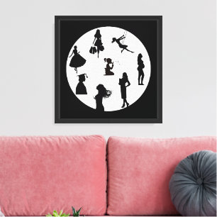Märchen Silhouetten Mond Wandkunst – Magische Fant Leinwanddruck
