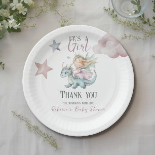 Märchen Traumhafter Drache Rosa Prinzessin Baby Sh Pappteller