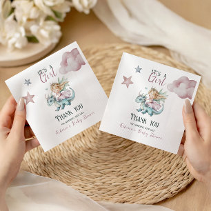 Märchen Traumhafter Drache Rosa Prinzessin Baby Sh Serviette