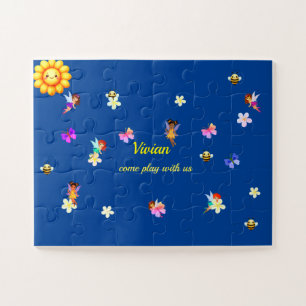 Märchen und Blume Puzzle, personalisierter Name