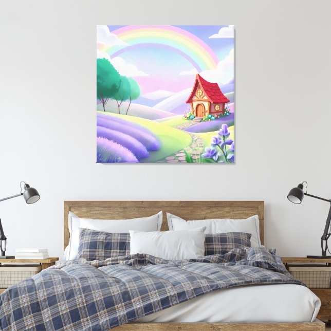Märchen unter dem Regenbogen Leinwanddruck (Insitu (Schlafzimmer))