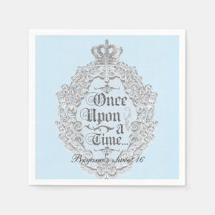 Märchen Vintage Es war einmal blaue Prinzessin Ser Serviette