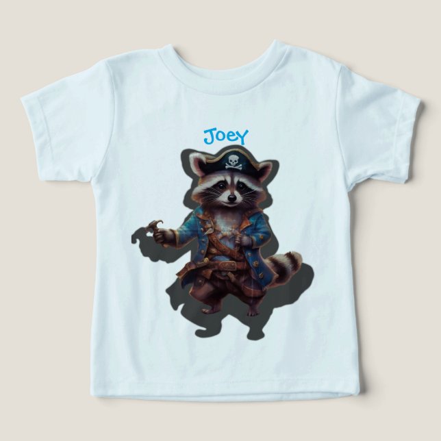 Märchen Waschbär Pirat Blau und Grau  (Design Vorderseite)