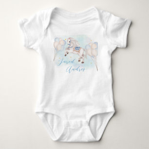 Märchenbaby Pony Blauer Luftballon Stern Geburtsta Baby Strampler