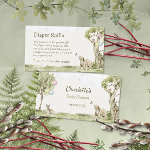 Märchenbär Kaum Warten Windel-Raffle Babyparty Begleitkarte