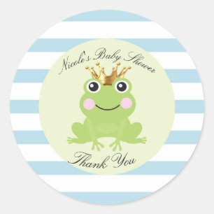 Märchenbuch Feenmärchen Froschkönig Babyparty Blau Runder Aufkleber