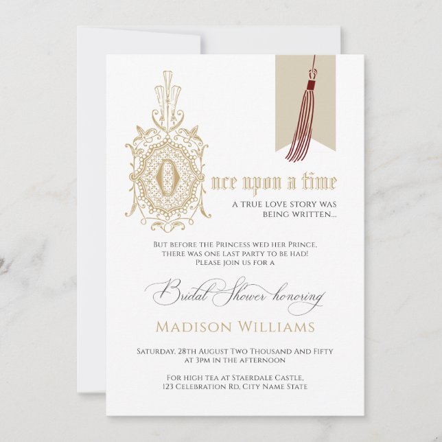 Märchenbuch nach dem Brautparty Einladung (Vorderseite)