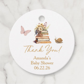 Märchenbuch Neues Kapitel Babyparty Wildblume Geschenkanhänger