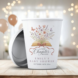 Märchenbuch-Wildblumen-Baby-Party Pappbecher