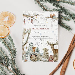 Märchenbuch Winterliche Wald-Babyshower Einladung