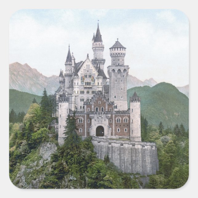 Märchenburg Quadratischer Aufkleber (Vorderseite)