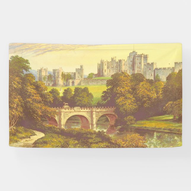 Märchenburg Vintage Illustrationslage Banner (Horizontal)