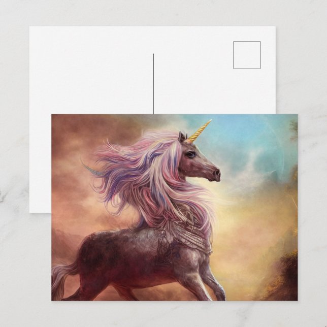 Märcheneinhorn Postkarte (Vorne/Hinten)