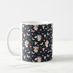 Märchenfee mit Blumen Nahtloses Muster Kaffeetasse