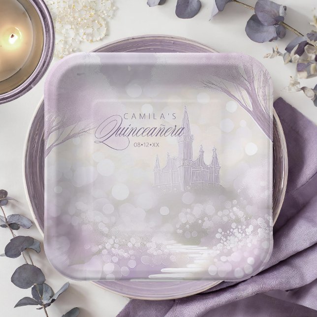 Märchengarten Burg Quinceanera Lilac ID1030 Pappteller (Von Creator hochgeladen)