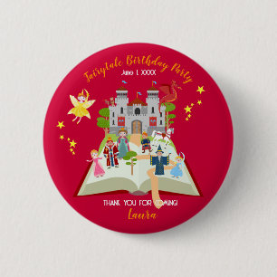 Märchengeschichten Girl's Birthday Party Button