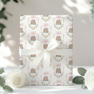 Märchenhaft rosa Schleife Neues Kapitel Babyparty Geschenkpapier