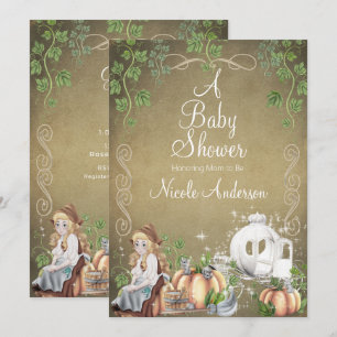 Märchenhafte Cinderella Baby Shower im Vintage-Sti Einladung