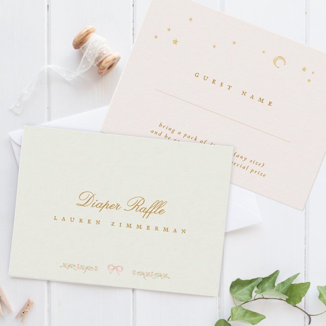 Märchenhafte, elegante Babydusche-Windpreisraffine Mitteilungskarte (Von Creator hochgeladen)