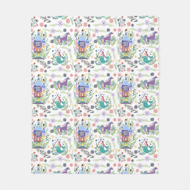 Märchenhafte Folklorekunst Fleecedecke (Vorderseite)