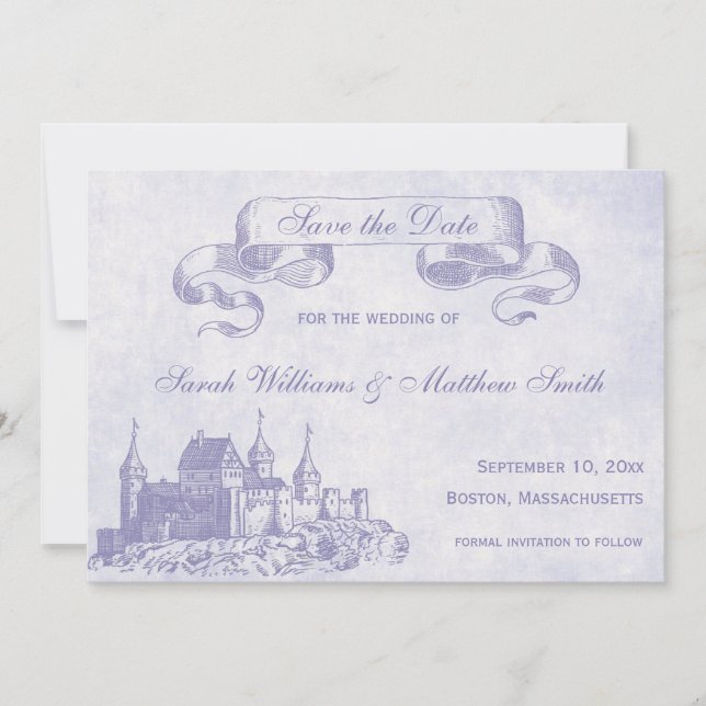 Märchenhafte Hochzeit Sichern des Datums Save The Date (Vorderseite)