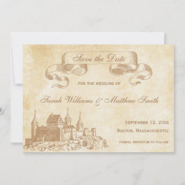 Märchenhafte Hochzeit Sichern des Datums Save The Date