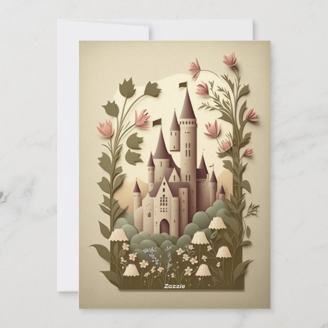 Märchenhafte Hochzeitseinladungen Feiertagskarte (Rückseite)
