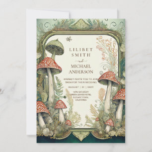 Märchenhafte Hochzeitsfeier Mushroom Forest Einladung
